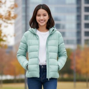 Uniqlo Ultra Light Down Jacket Light Blue Size XXS — 90% Down Fill 10% Feathers